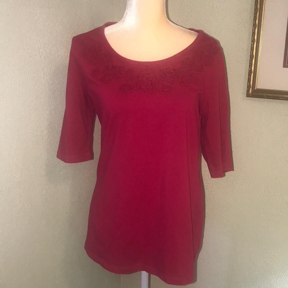 Niotto Magenta Rose Bud Top Size Small - Picture 1 of 6